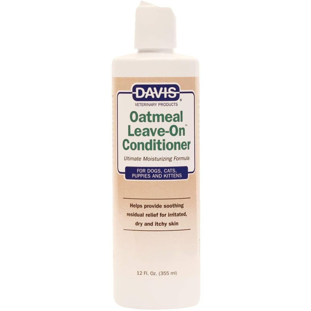 Davis Oatmeal Leave-On Dog and Cat Conditioner for Dry Irritated Skin, Light Apple Fragrance, 12 Ounce