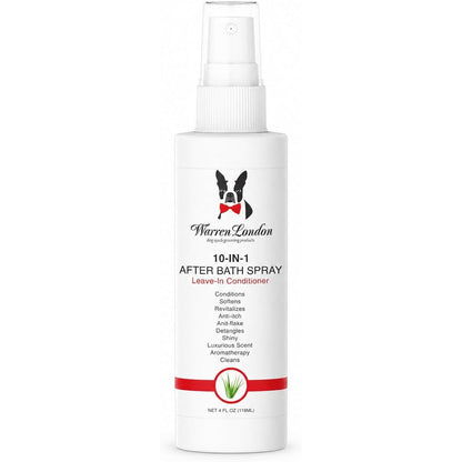 Warren London 10-in-1 After Bath Dog Spray Leave-In Conditioner And Detangler With Aloe Vera And Green Tea Fresh Scent 4 Ounces