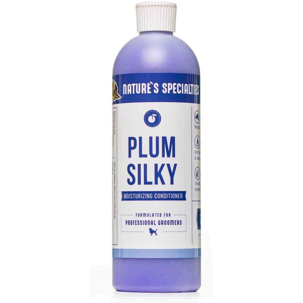 Nature's Specialties Plum Silky Dog Conditioner Concentrate With Keratin And Silk Proteins For Professional Pet Grooming 16 Ounce