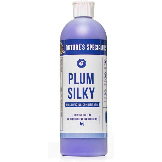 Nature's Specialties Plum Silky Dog Conditioner Concentrate With Keratin And Silk Proteins For Professional Pet Grooming 16 Ounce