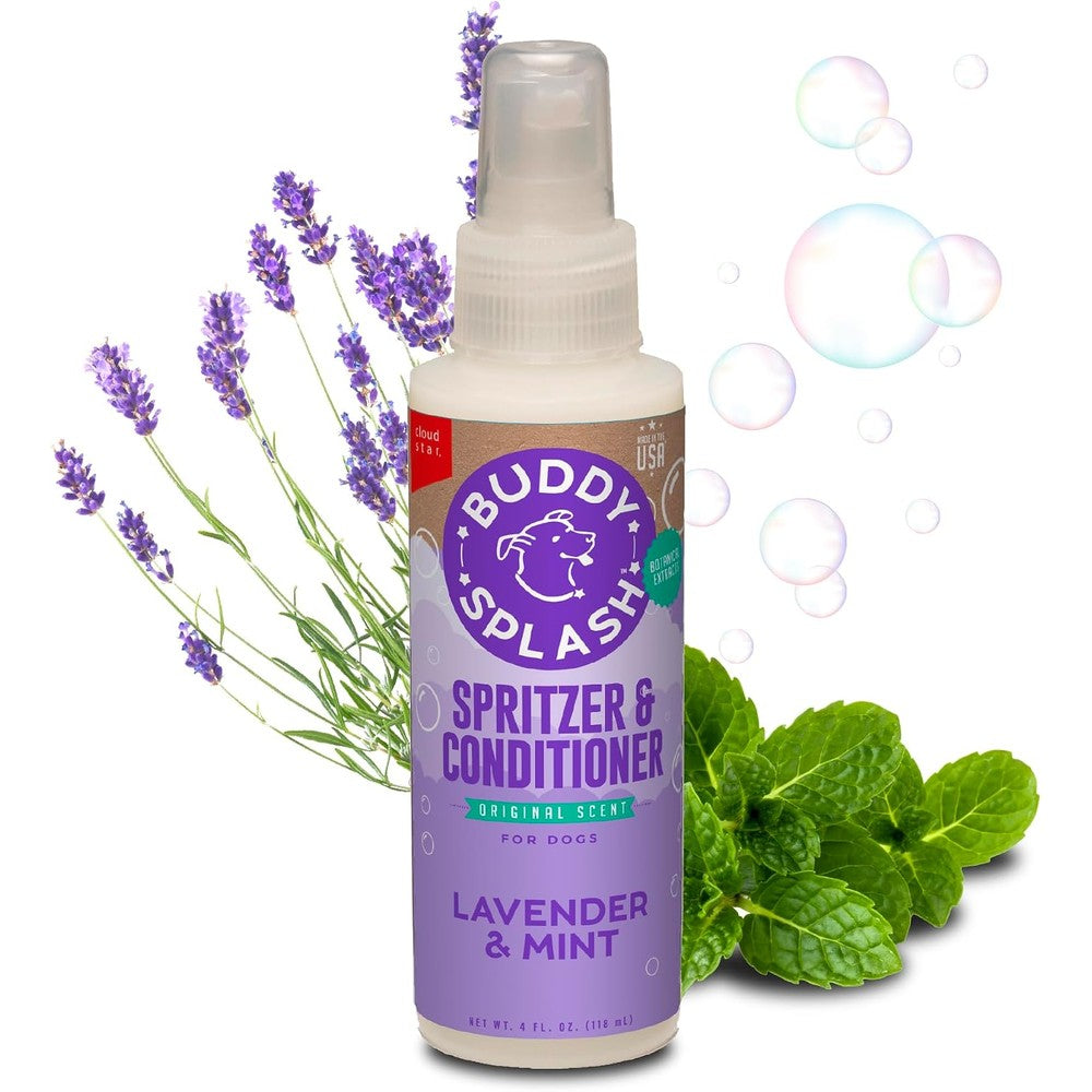 Buddy Biscuits Buddy Splash Spritzer And Conditioner For Dog Grooming, Lavender And Mint Scent, 4 Ounce Bottle