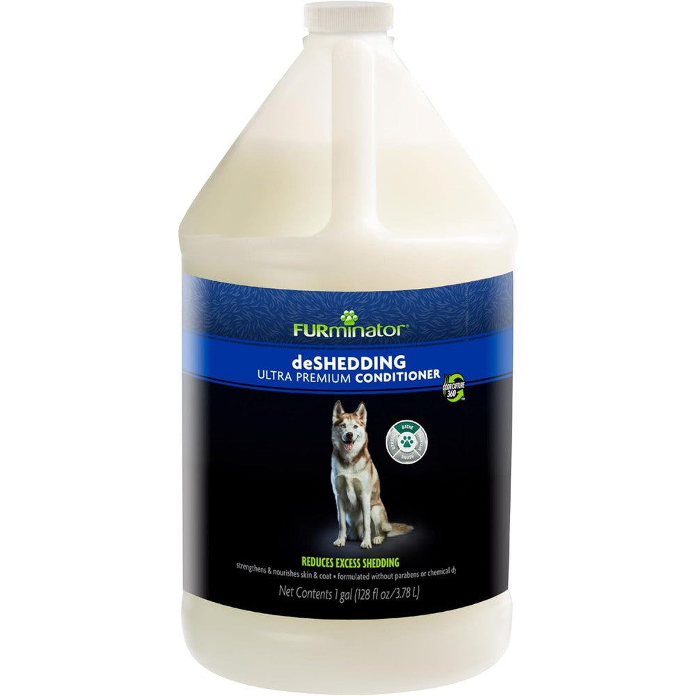 FURminator deShedding Ultra Premium Dog Conditioner with Pump Professional Undercoat Release Formula for Hair Reduction 128 Ounce One Gallon
