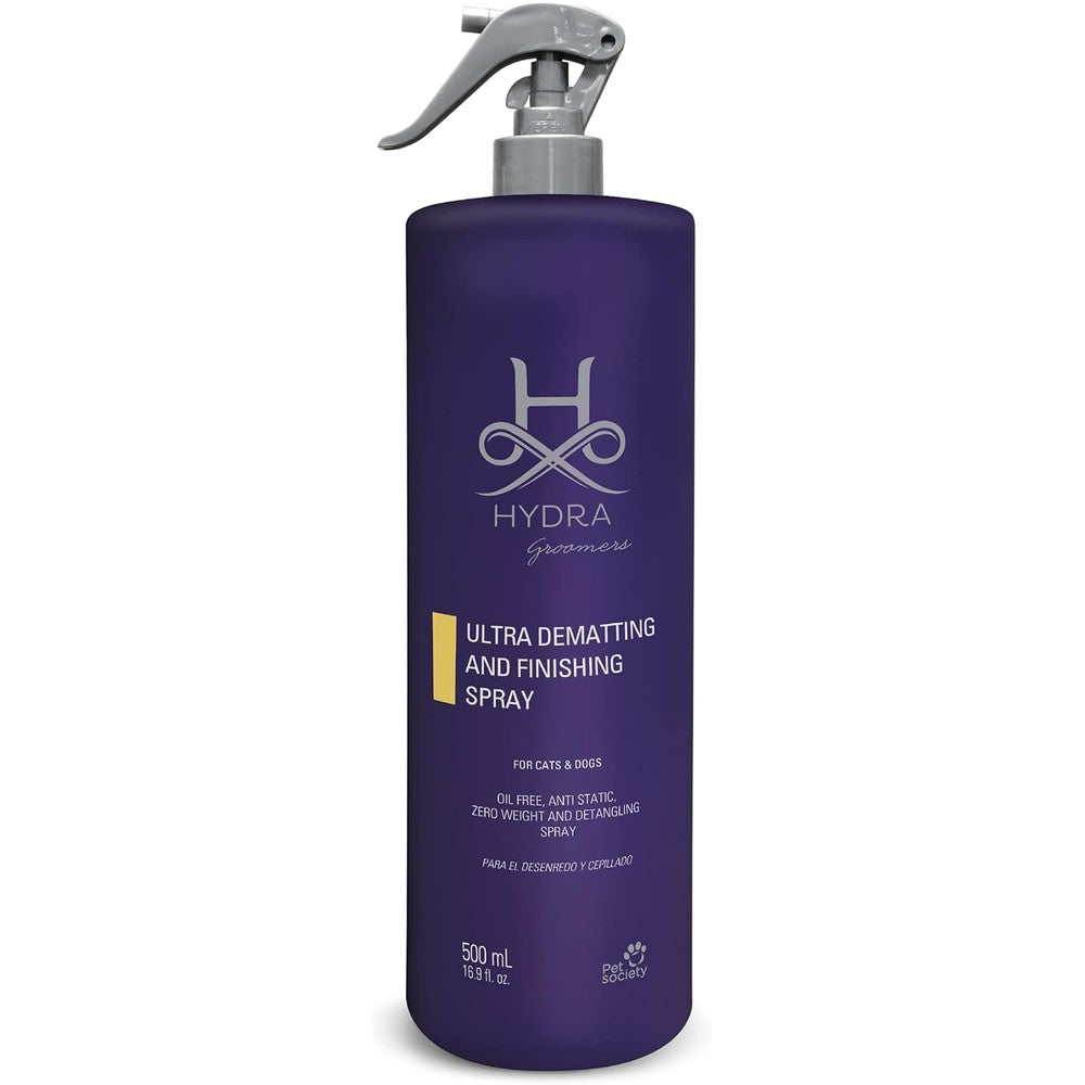Hydra Groomers Professional Ultra Dematting And Finishing Spray For Dogs And Cats With Long Hair Oil Free Salon Grade Formula 500 Milliliters