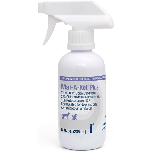 Dechra Mal-A-Ket Plus TrizEDTA Medicated Antiseptic Spray Conditioner For Dogs And Cats Lavender Lemongrass Scent 8 Ounce