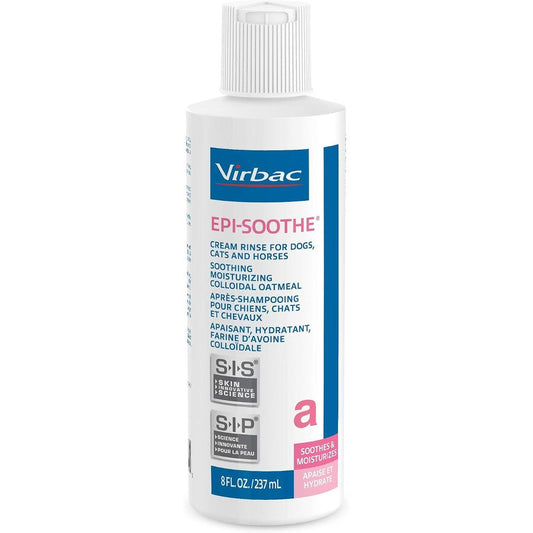 Virbac Epi-Soothe Cream Rinse Pet Conditioner For Dogs Cats And Horses Oatmeal Formula For Dry And Sensitive Skin 8 Ounce