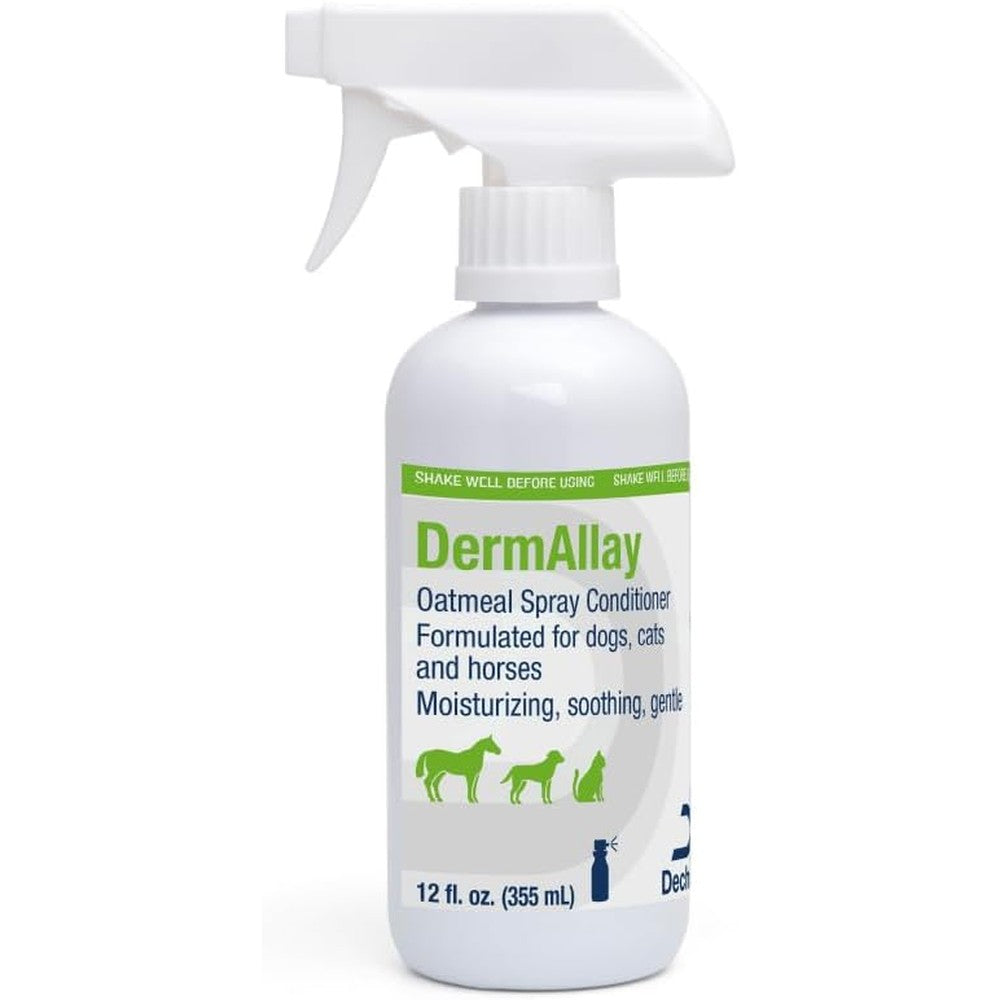 Dechra DermAllay Oatmeal Spray Conditioner for Dogs Cats and Horses Moisturizing and Soothing Anti Itch Leave On Treatment 12 Ounce