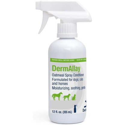 Dechra DermAllay Oatmeal Spray Conditioner for Dogs Cats and Horses Moisturizing and Soothing Anti Itch Leave On Treatment 12 Ounce