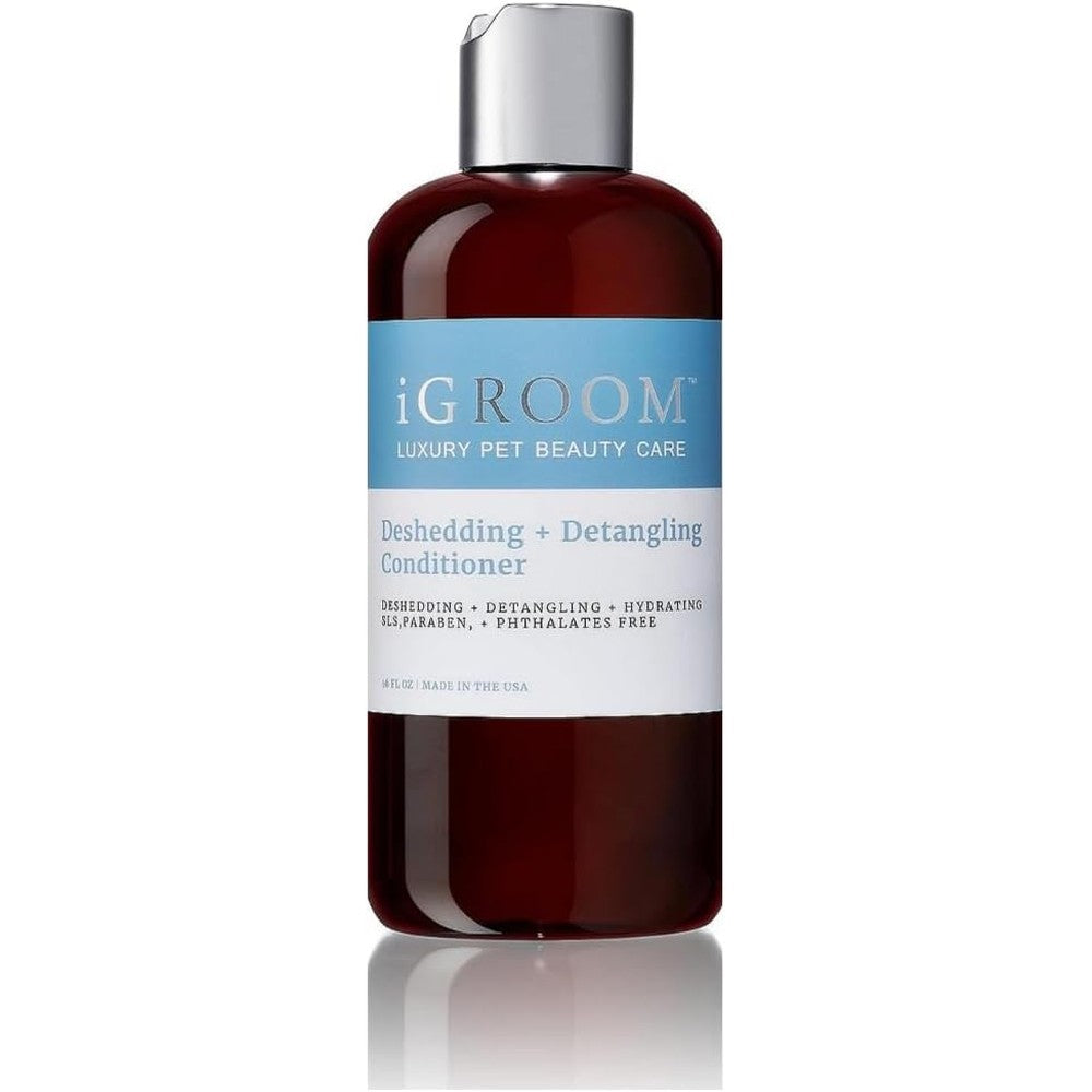 iGroom Deshedding And Detangling Dog Conditioner Luxury Pet Beauty Care For Loosening Undercoat And Tangles Mango Scented 16 Ounce