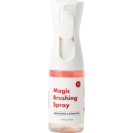 JAYU PET Magic Brushing Spray for Dogs 5.8 Fluid Ounce 170 Milliliter Fur Detangler Dematting Solution Hypoallergenic Deodorizer And Conditioner
