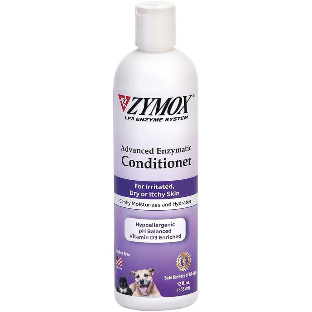 Zymox Advanced Enzymatic Leave On Conditioner For Pets Of All Ages Conditions Detangles Soothes And Moisturizes Sensitive Dry Itchy Skin 12 Ounce