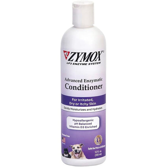 Zymox Advanced Enzymatic Leave On Conditioner For Pets Of All Ages Conditions Detangles Soothes And Moisturizes Sensitive Dry Itchy Skin 12 Ounce