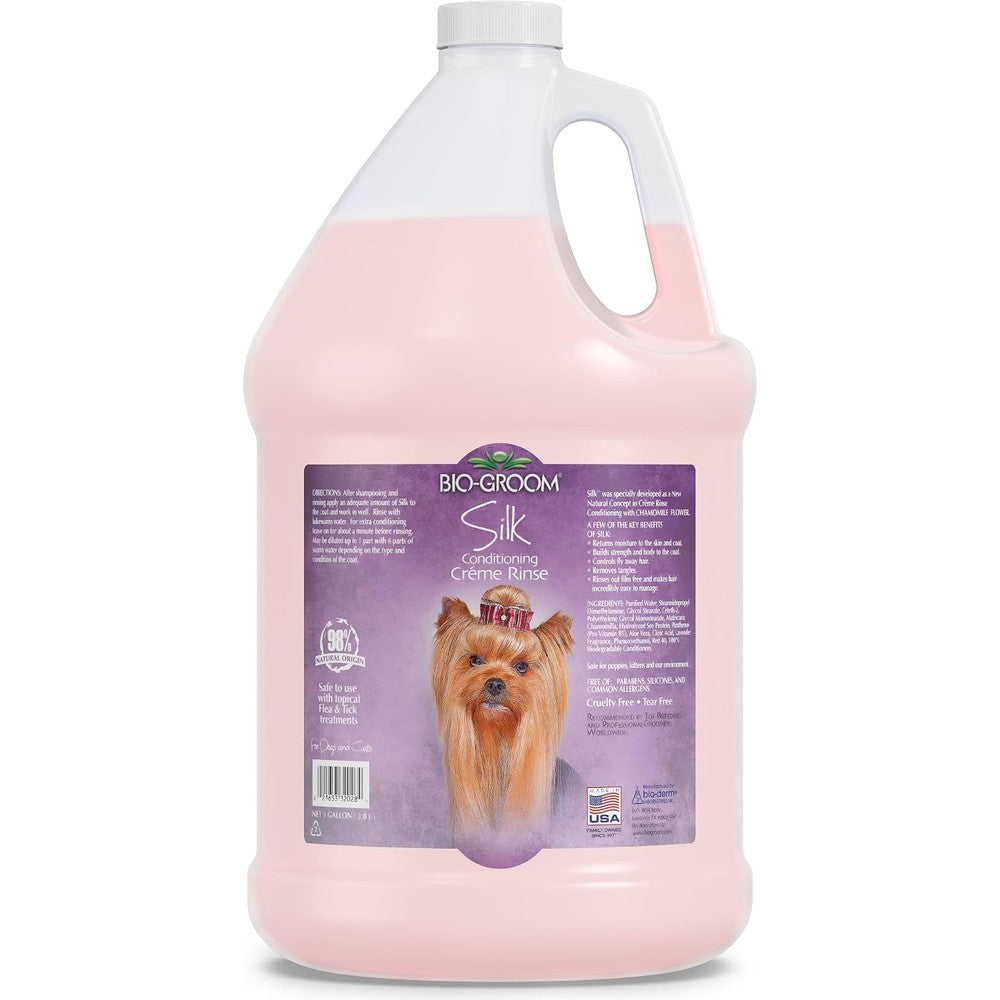 Bio-Groom Silk Creme Rinse Dog And Puppy Conditioner Moisturizing Hair Detangler For Pets Made In Usa 1 Gallon