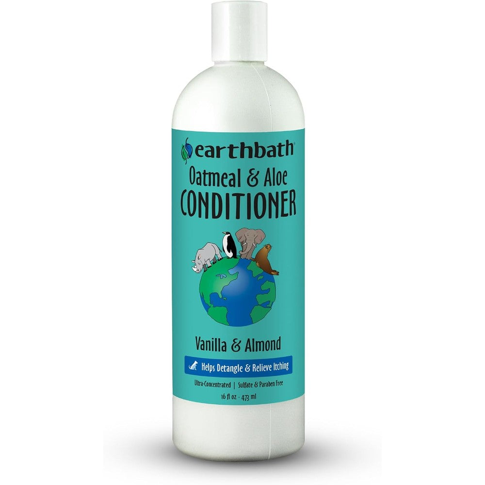 Earthbath Oatmeal And Aloe Conditioner For Dogs And Cats Vanilla And Almond Scent 472 Milliliters USA Imported Formula