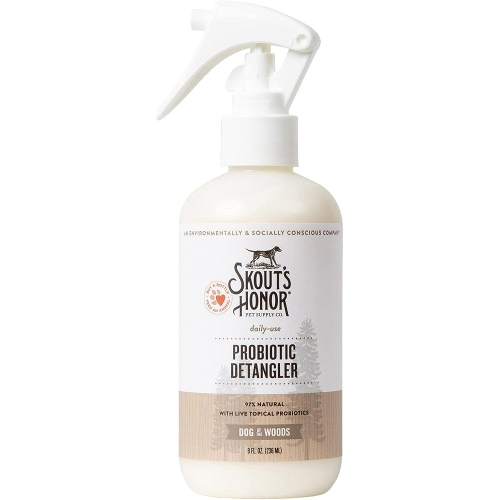 Skout's Honor Probiotic Pet Detangler Spray Hydrating And Conditioning For Dogs Dog Of The Woods Scent 8 Fluid Ounce