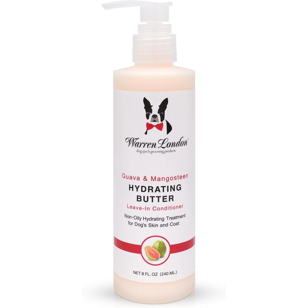 Warren London Hydrating Butter Leave In Dog Conditioner Lotion For Skin And Coat Detangler With Guava And Mango Scent Eight Fluid Ounces