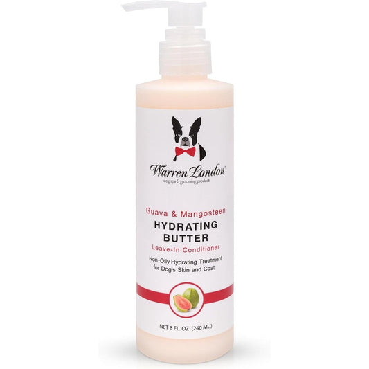 Warren London Hydrating Butter Leave In Dog Conditioner Lotion For Skin And Coat Detangler With Guava And Mango Scent Eight Fluid Ounces