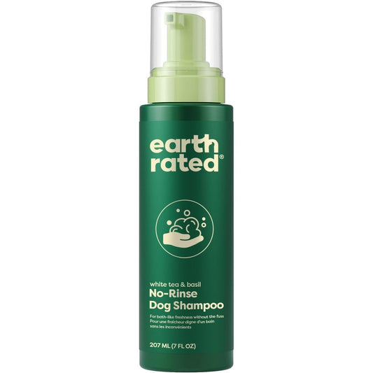 Earth Rated Waterless Dog Shampoo And Conditioner No Rinse Foam For Cleaning Detangling And Deodorizing White Tea And Basil Scent 7 Ounce