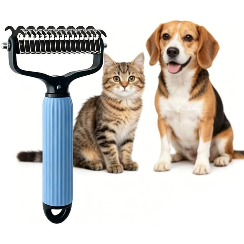 Kaimaizhe Dog Dematting Tool Matt Splitters And Undercoat Grooming Rake Comb For Long Haired Breed Pets Dogs Cats And Rabbits