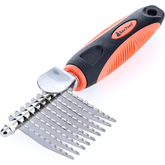 Raw Paws Dematting Comb with Long Blades and Safety Edges for Cats and Dogs One Count