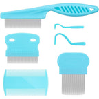BENSEAO Cat And Dog Grooming Set Fine Tooth Comb For Removing Dandruff Flakes And Hair Blue Medium