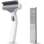 Generico Undercoat Rake For Dogs With Metal Comb Stainless Steel Teeth Pet Dematting Tool And Deshedding Brush For Cats And Dogs White