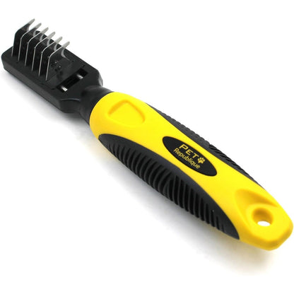 Pet Republique Dematting Tool And Mat Splitter Rake With Stainless Steel Teeth For Dogs Cats And Long Haired Breed Pets One Count