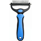 Generic Pet Pro Grooming Tool Undercoat Rake Dematting Comb And Deshedding Brush For Long Hair Dogs And Cats Blue