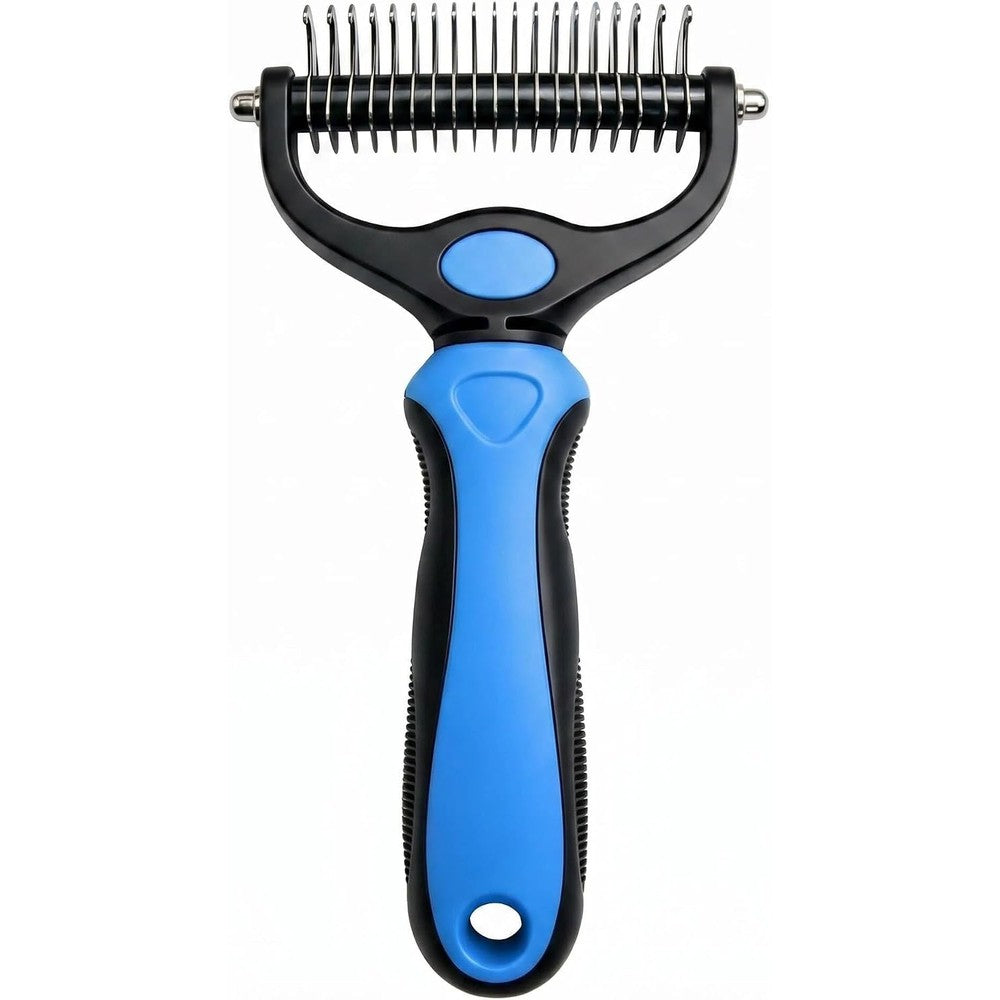 Generic Pet Pro Grooming Tool Undercoat Rake Dematting Comb And Deshedding Brush For Long Hair Dogs And Cats Blue