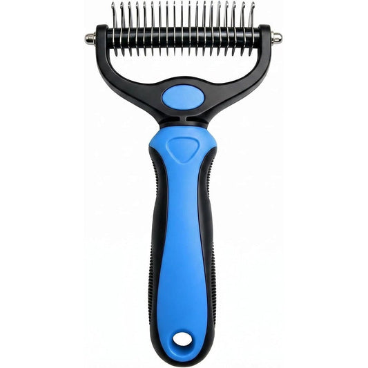 Generic Pet Pro Grooming Tool Undercoat Rake Dematting Comb And Deshedding Brush For Long Hair Dogs And Cats Blue