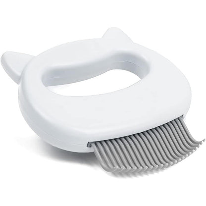 Leo's Paw The Original Pet Hair Removal Massaging Shell Comb Soft Deshedding Brush For Cats And Dogs White Color One Count