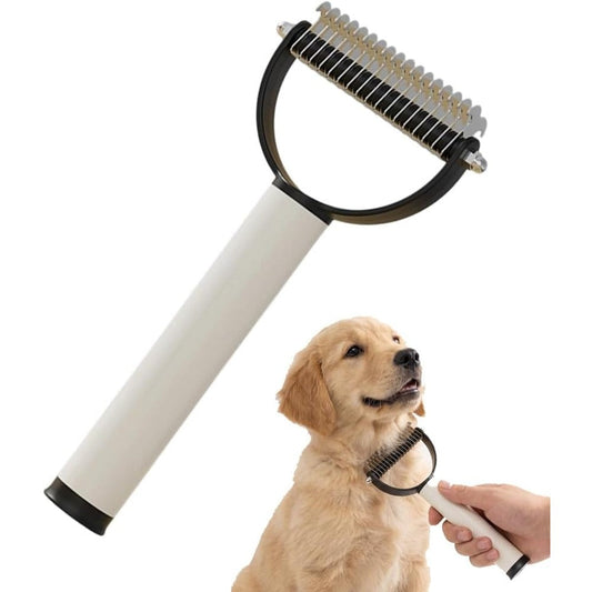 Yonynn Double Sided Dematting Comb And Undercoat Rake Safe Deshedding Grooming Tool For Cats And Dogs Black Color 1 Count