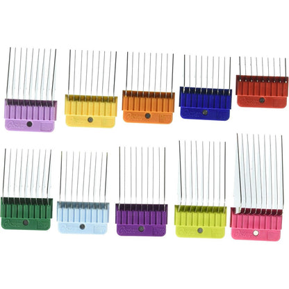 Oster Stainless Steel 10 Piece Metal Pet Clipper Guide Comb Kit For Detachable Blades