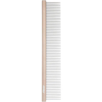 Fresh Ultra Wide XL Metal Pet Comb With Oval Aluminum Handle, Wide Tooth Spacing, Professional Dog Grooming Tool For Tangles And Mats, 9.75 Inch