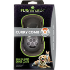 FURminator Curry Comb Grooming Brush For Dogs And Cats With Short And Medium Coats Molded Rubber Teeth Shedding Brush One Count