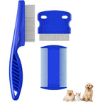 Brillirare 3 Pack Dog And Cat Grooming Comb Set Stainless Steel Flea Lice Remover And Dematting Tool For All Hair Types And Pet Sizes