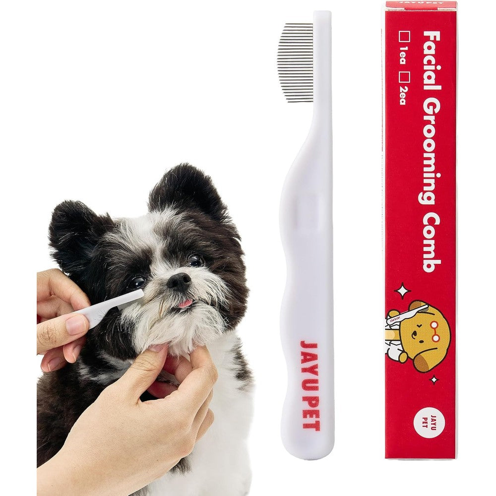 Jayu Pet Facial Grooming Comb For Dogs And Cats, Stainless Steel Eye Gunk And Tear Stain Remover Tool For Small And Large Breeds