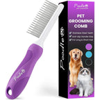 Poodlie Poodle Pet Detangling Pet Comb With Long And Short Stainless Steel Teeth For Safe And Gentle Dog And Cat Grooming One Count