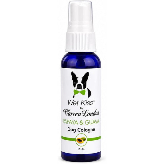 Warren London Wet Kiss Dog Cologne Long Lasting Deodorizing Spray For Odor Removal Papaya And Guava Scent 2 Ounce Bottle