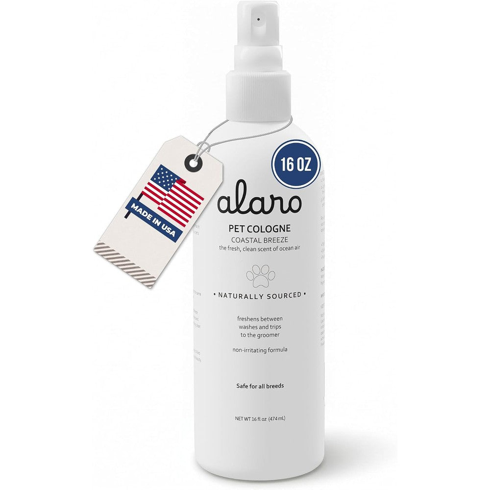 Alaro Dog Cologne Spray Natural Deodorizing Perfume Mist In Coastal Breeze Scent For All Breeds Made In USA 16 Ounce