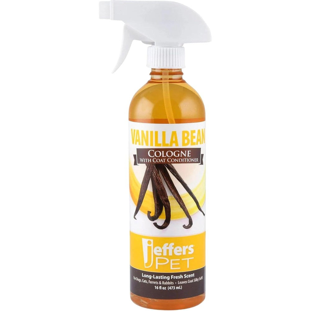 Jeffers Pet Cologne With Coat Conditioner For Dogs And Cats Soap And Detergent Free Grooming Spray Vanilla Bean Scent 16 Ounce