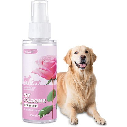Oivolii Pet Cologne For Dogs And Cats Soft Rose Deodorizing Spray Long Lasting Fresh Scent Non Sticky Coat Conditioning Odor Control Formula Three ...