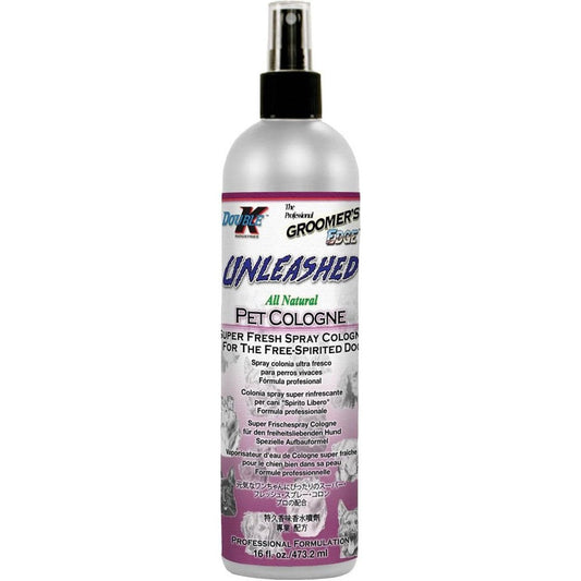 Groomers Edge Unleashed All Natural Pet Cologne Long Lasting Professional Deodorizing Spray Fragrance For Dogs And Cats 16 Ounce Bottle