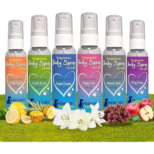 Pooches Aromas Natural Dog Cologne Premium Grooming Spray Deodorizing And Refreshing Scent For Dogs And Puppies Two Fluid Ounces Pack Of Six