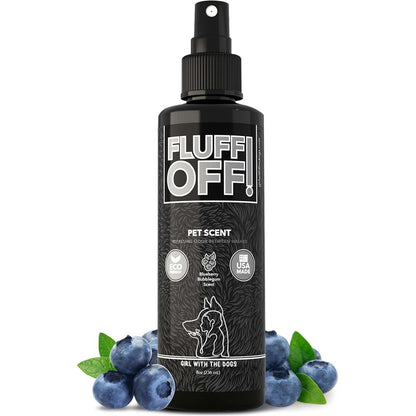 Girl With The Dogs FLUFF OFF Pet Scent Blueberry Bubblegum Deodorizing Spray And Leave In Conditioner For Dogs And Cats Eight Ounce