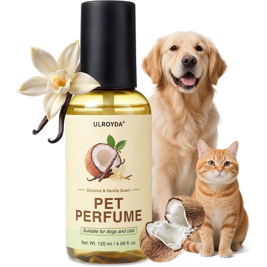 Ulroyda Dog Cologne And Pet Perfume Long Lasting Coconut And Vanilla Scent Alcohol Free Deodorizing Spray For Dogs And Cats Four Ounce