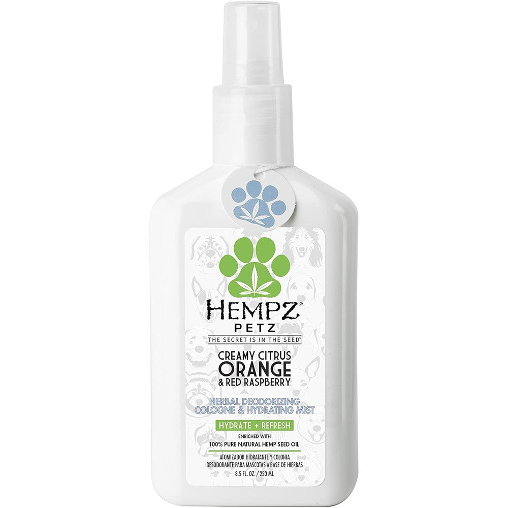 Hempz Petz Dog Cologne Creamy Citrus Orange And Red Raspberry Hydrating Puppy Perfume And Deodorizing Mist 8.5 Fluid Ounces