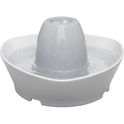 PetSafe Creekside Ceramic Pet Fountain For Cats And Small Dogs 60 Fluid Ounce Capacity Whisper Quiet Bubbling Water Flow