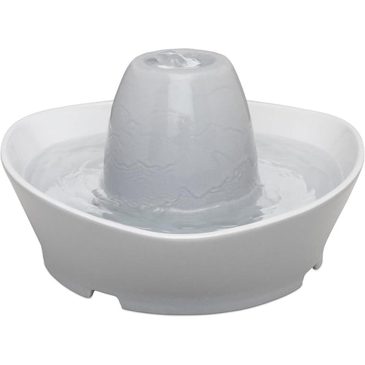 PetSafe Creekside Ceramic Pet Fountain For Cats And Small Dogs 60 Fluid Ounce Capacity Whisper Quiet Bubbling Water Flow