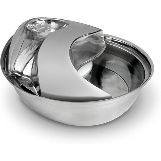 Pioneer Pet Raindrop Stainless Steel Pet Drinking Fountain, 60 Fluid Ounce Capacity, Dishwasher Safe Circulating Water Bowl For Cats And Dogs