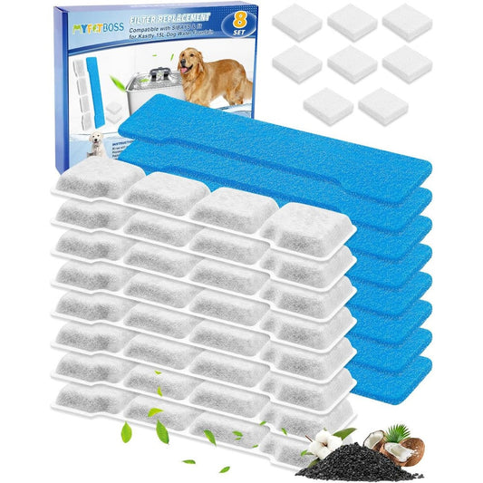 Myfatboss Pet Water Fountain Filter Replacement Set Compatible With Sibays And Kastty 15 Liter Fountains 24 Piece Filter Kit